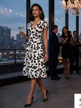 Banana Republic Wrap Around Polka Dot Dress